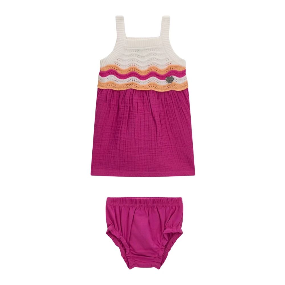 Guess Girls Pink Sl Crochet Dress+Pant - Kids Swimsuits - 2 Y - Kids