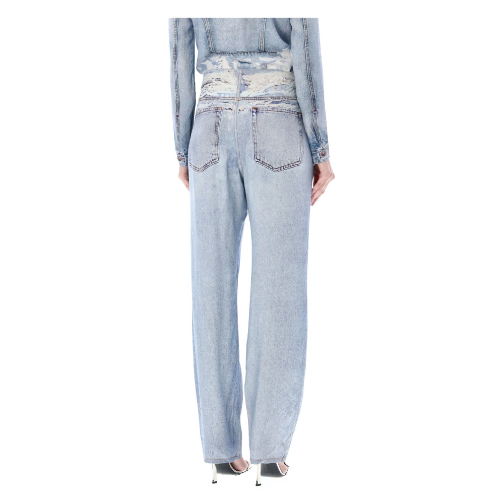 Diesel Blauwe Denim Stretch Broek Blue Dames