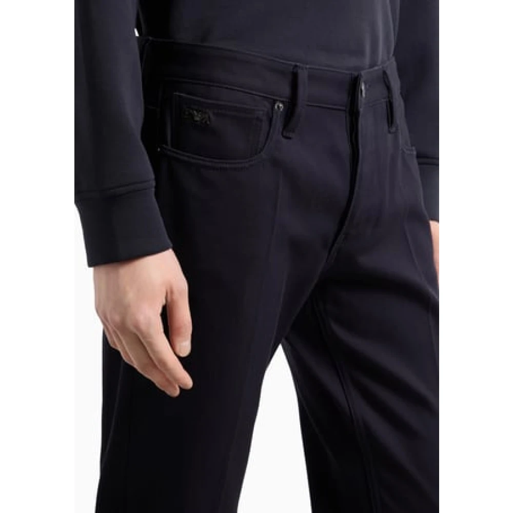 Emporio Armani Stretch katoen 5-pocket broek Blue Heren