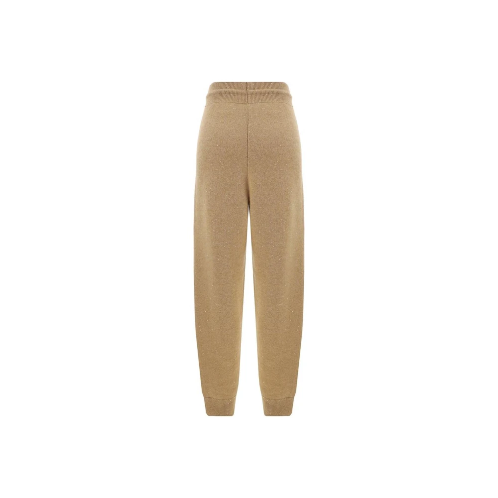 Fabiana Filippi Pailletdetail Jogger Wollen Broek Brown Dames