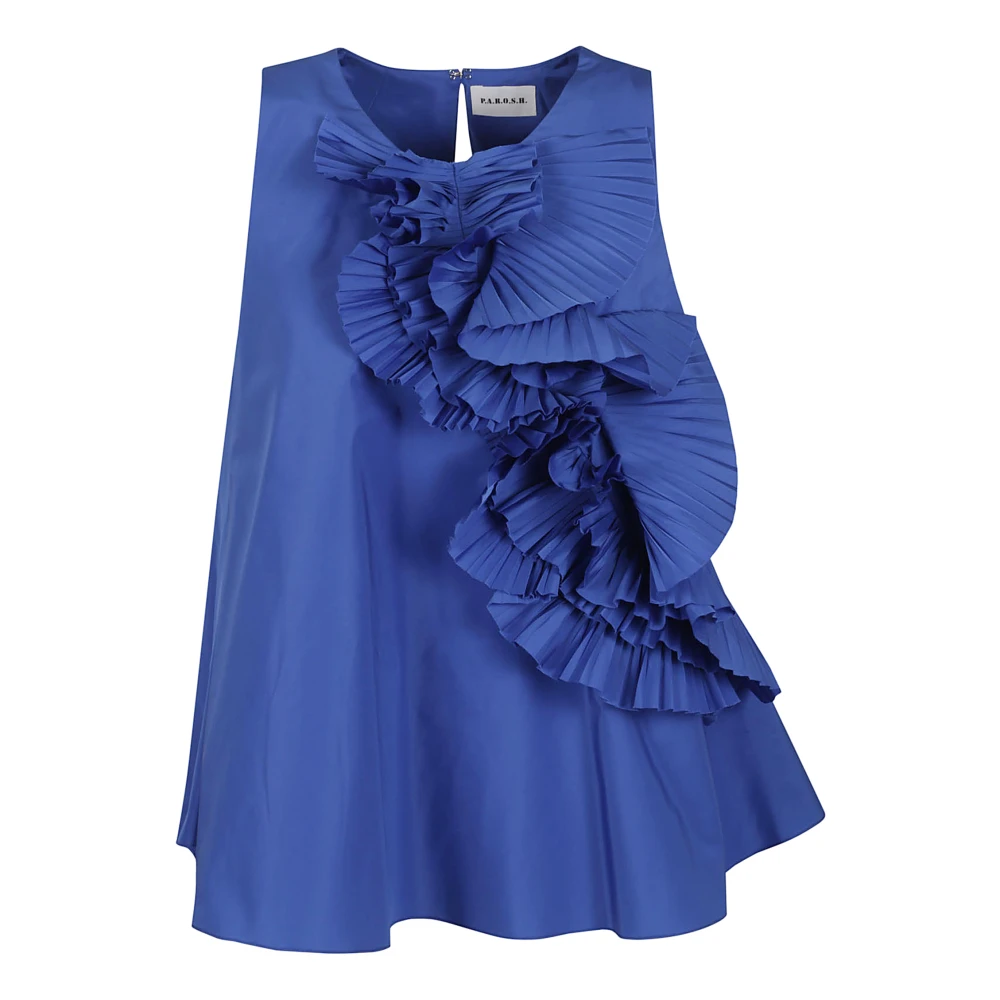 P.a.r.o.s.h. Blauw Shirt Stijlvol Ontwerp Comfortabele Pasvorm Blue Dames