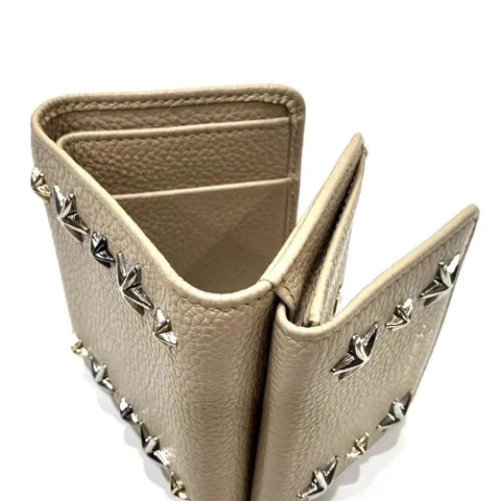 Jimmy Choo Pre-owned Leather wallets Beige Dames