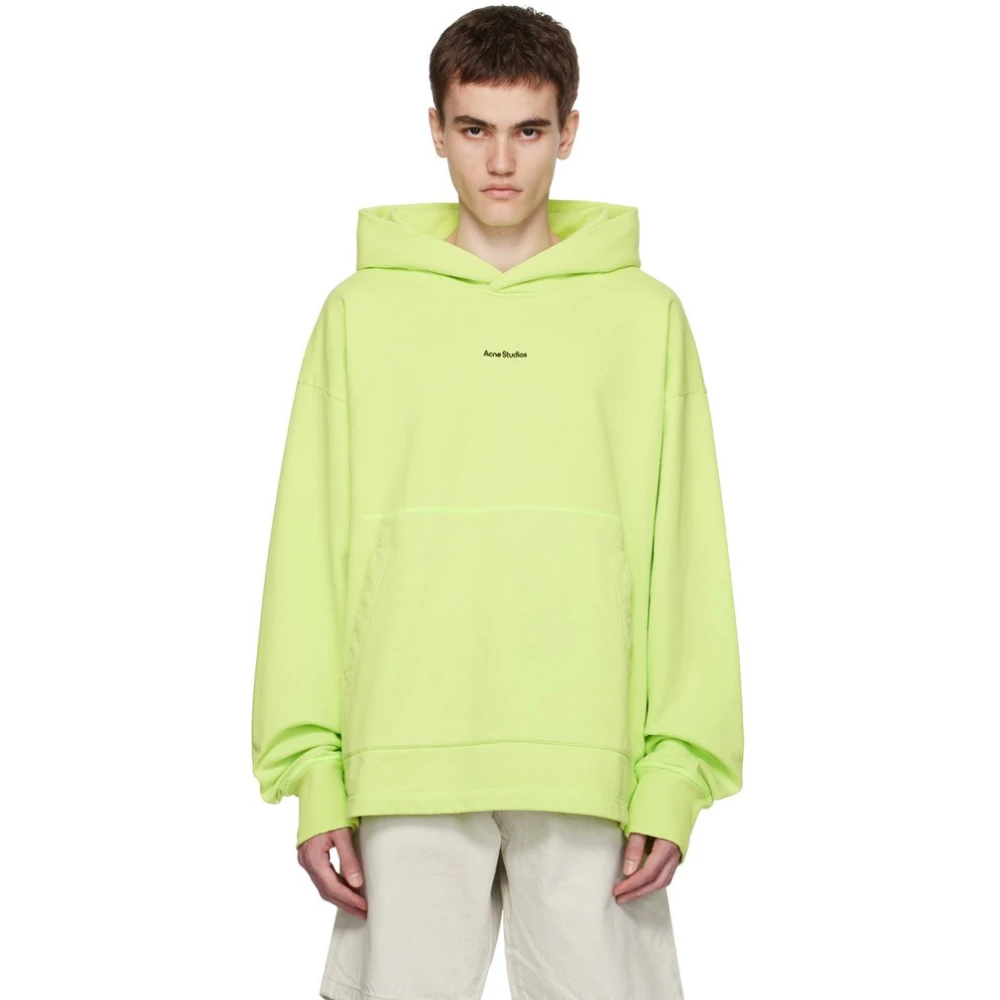 Acne Studios Fluo Green Hoodie Green, Herr