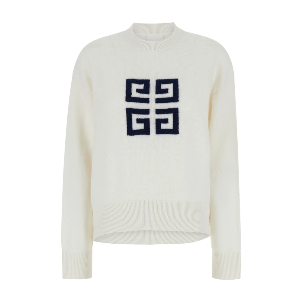 Givenchy Witte trui met ronde hals en 4G-logo White Dames