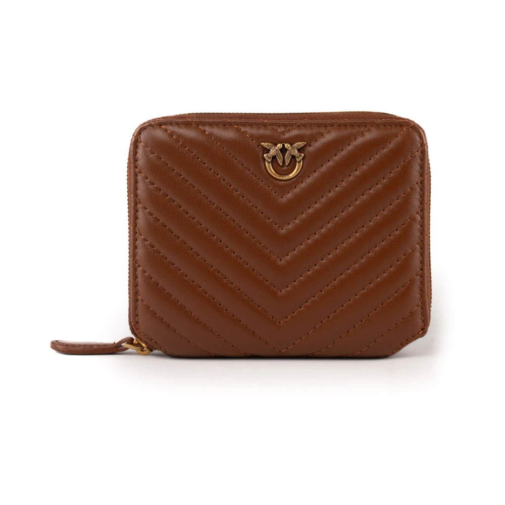 Pinko Bruin Leren Portemonnee Love Birds Brown Dames