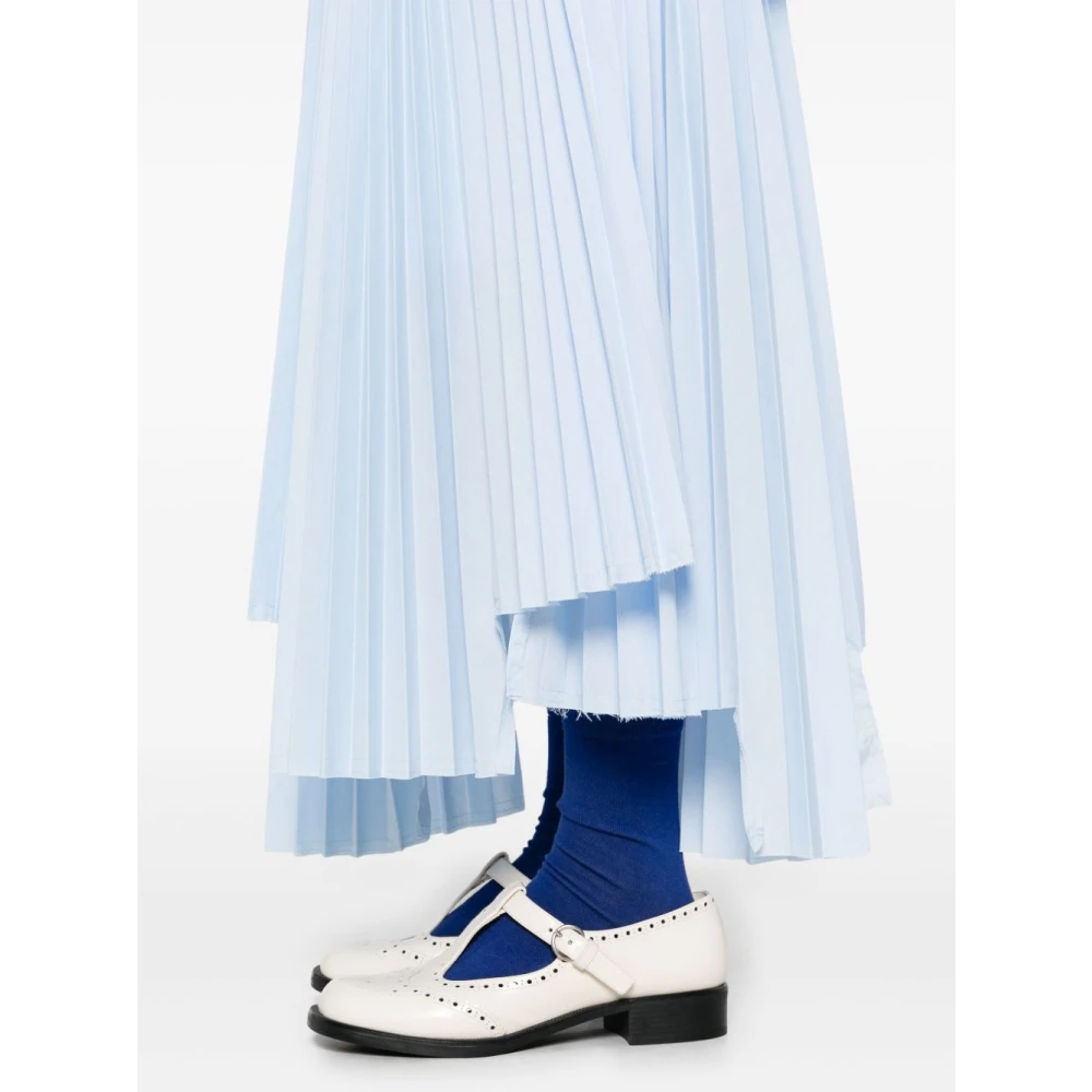 Plan C Blauwe Geplooide Rok Asymmetrisch Gevoerd Blue Dames