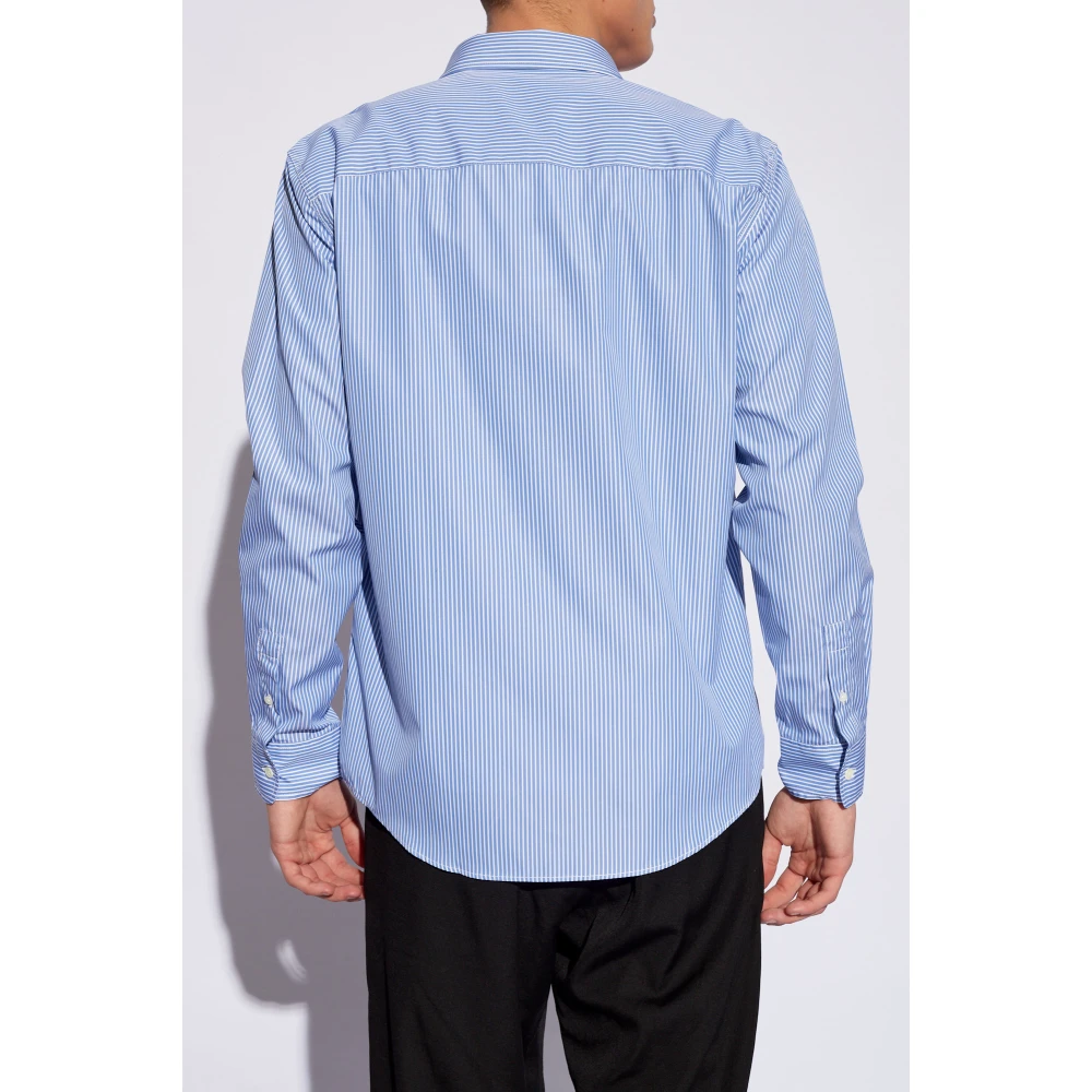 Maison Kitsuné Shirt met logo Blue Heren