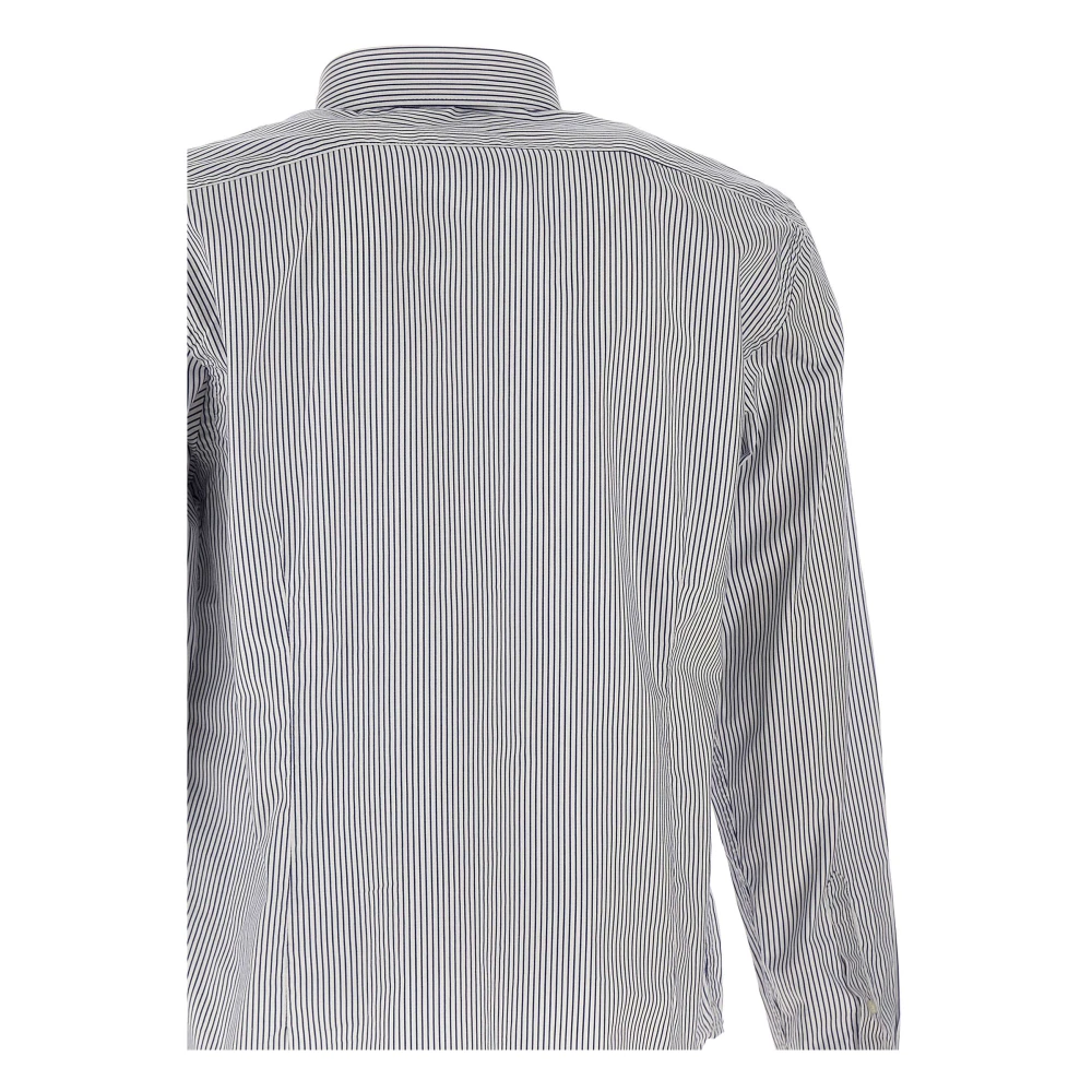 LA MARTINA Blauw Gestreept Katoenen Twill Overhemd Blue Heren