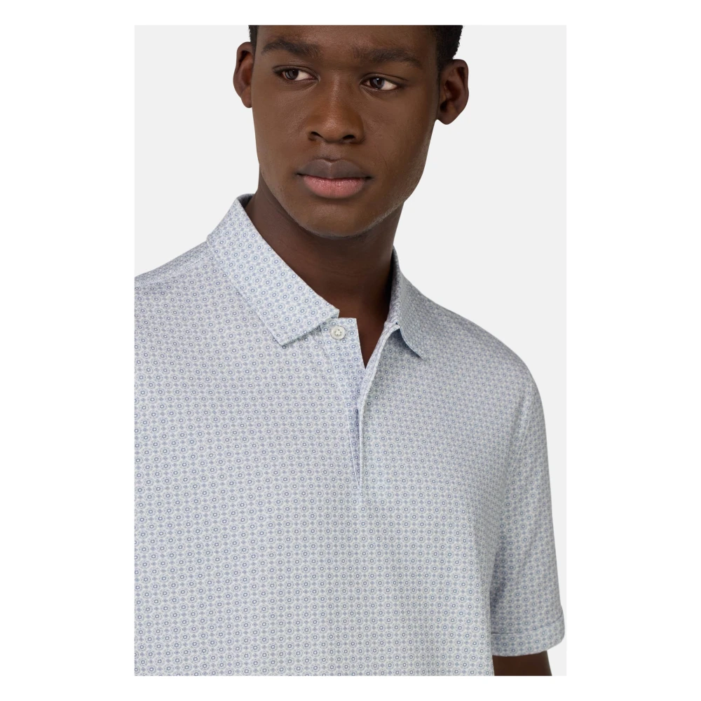 Boggi Milano Poloshirt van katoenmix jersey Blue Heren