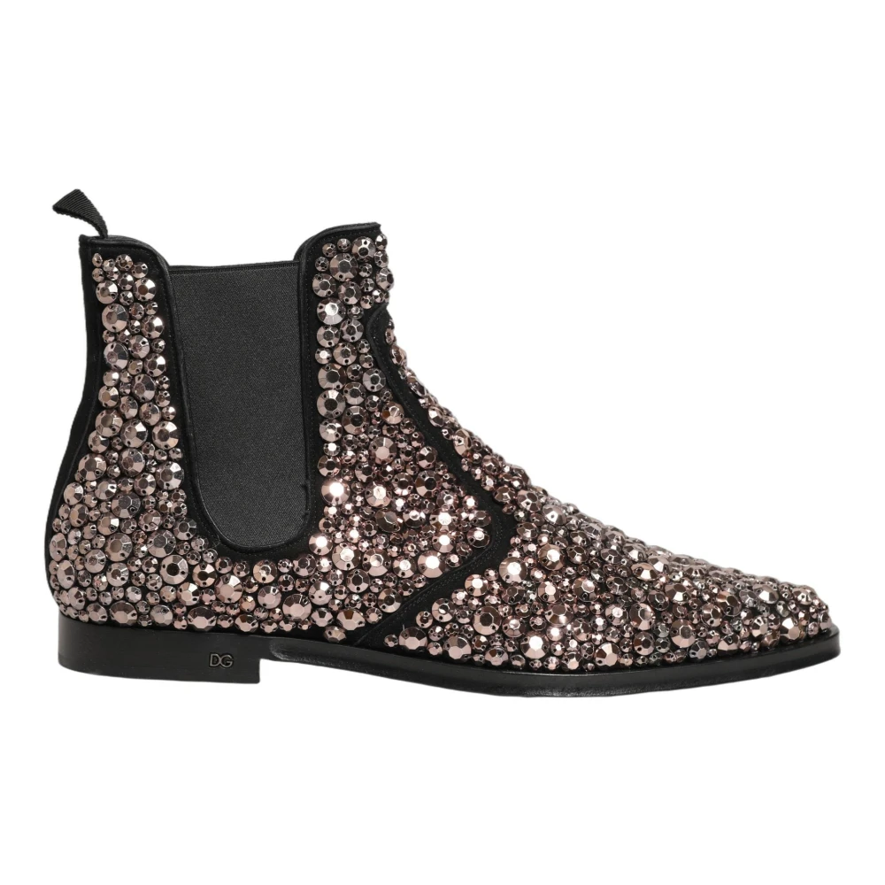 Dolce & Gabbana Men's Gray Chelsea Ankle Boots - Chelsea Boots - 10 Uk - Shoes
