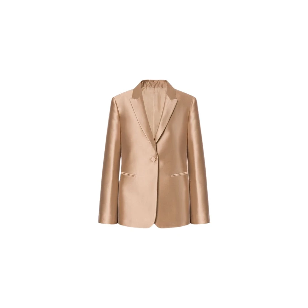 Alberta Ferretti Beige Blazers, Female, Xl, Mikado Evening Jacket