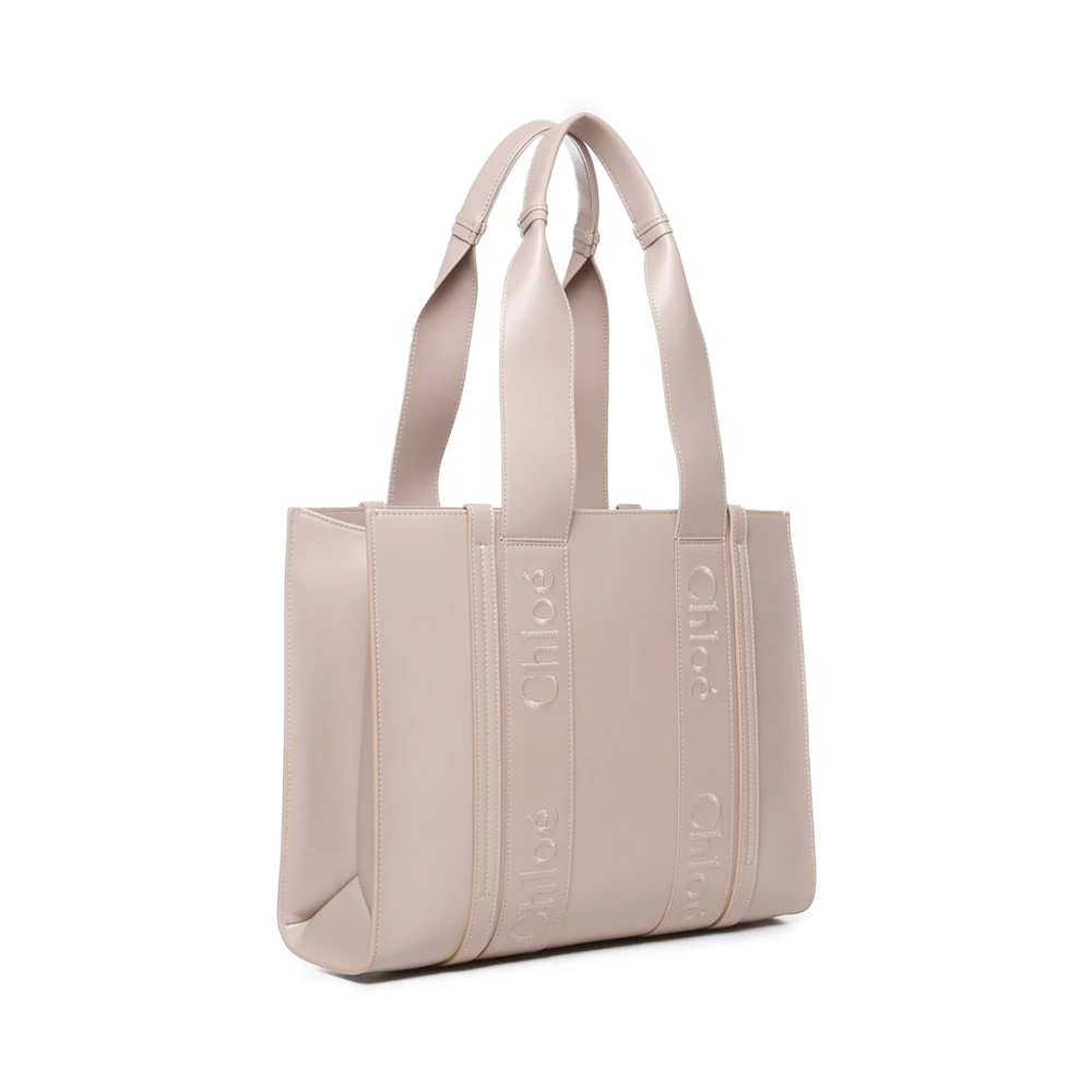 Chloé Beige Leren Tote Tas Beige Dames