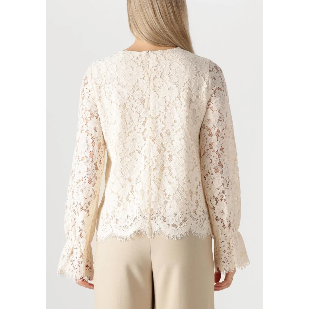 Y.A.S Elegante Kantentop voor Vrouwen Beige Dames
