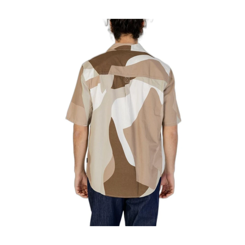 Only & Sons Bruin Katoenen Abstract Print Shirt Brown Heren
