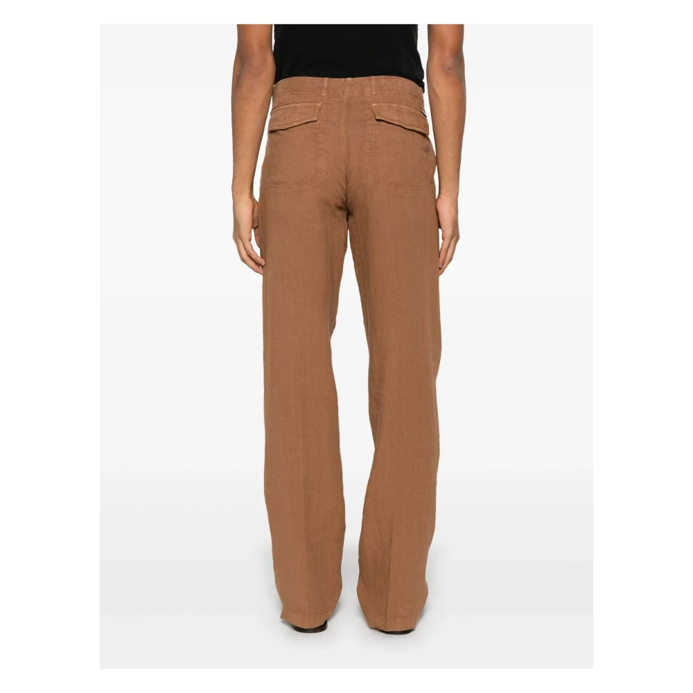 Corneliani Linnen broek met zij- en achterzakken Orange Heren
