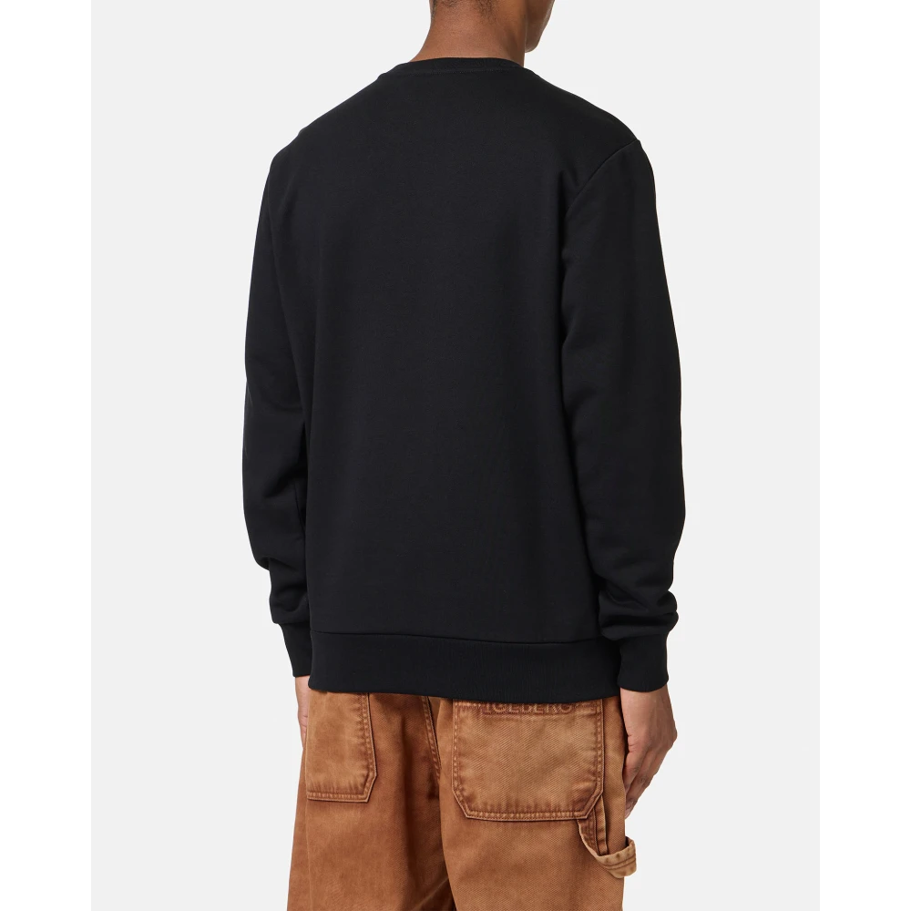 Iceberg Slim fit zwart sweatshirt van katoen met logo borduursel Black Heren
