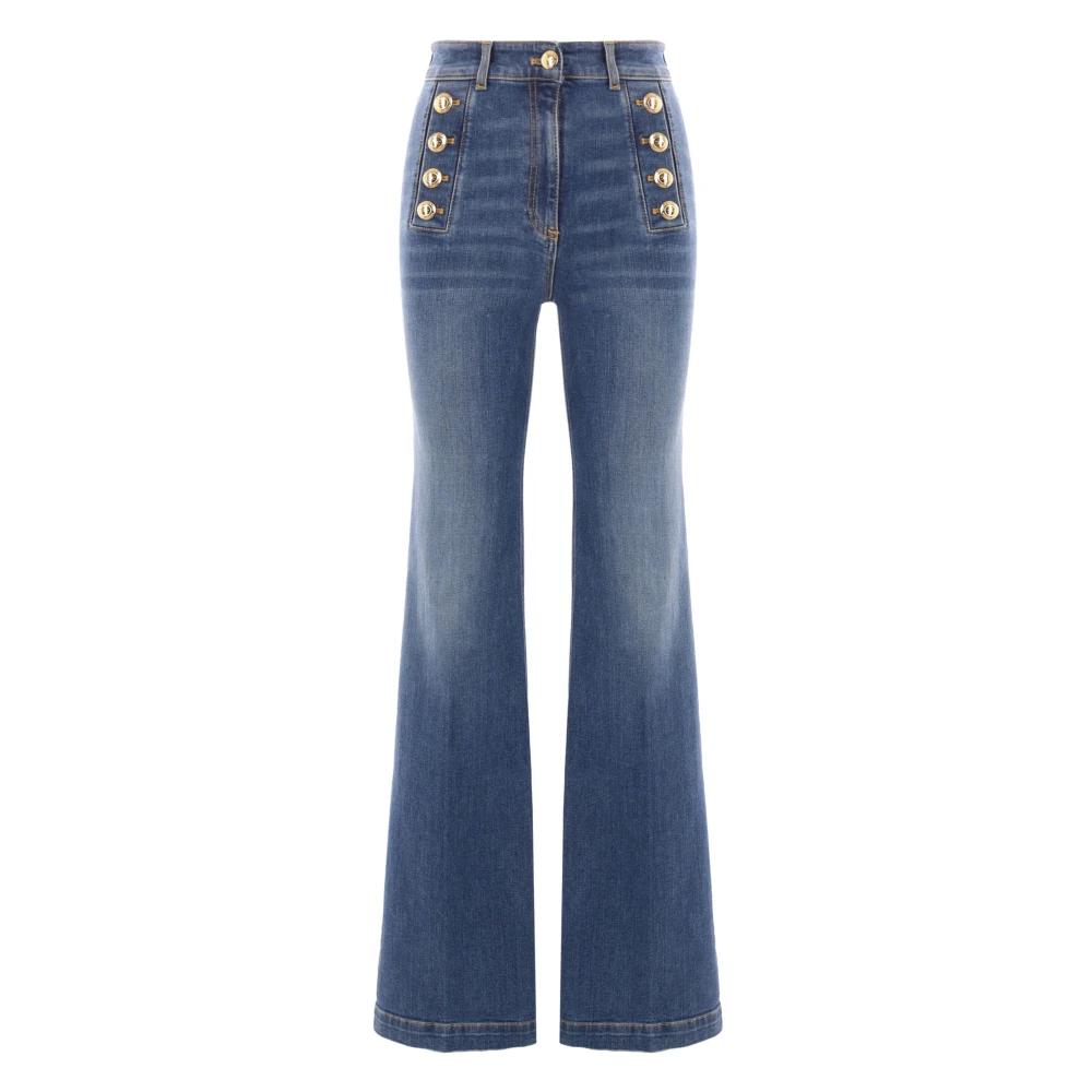 Elisabetta Franchi Blauwe Vintage Jeans voor Mannen Blue Dames