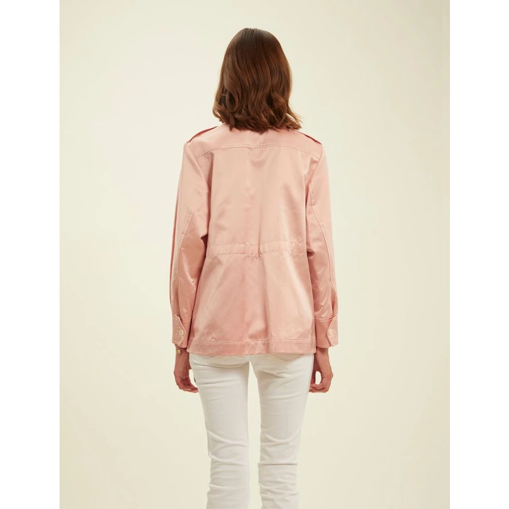 Ines De La Fressange Paris Neva jacket in pink cotton satin Pink Dames