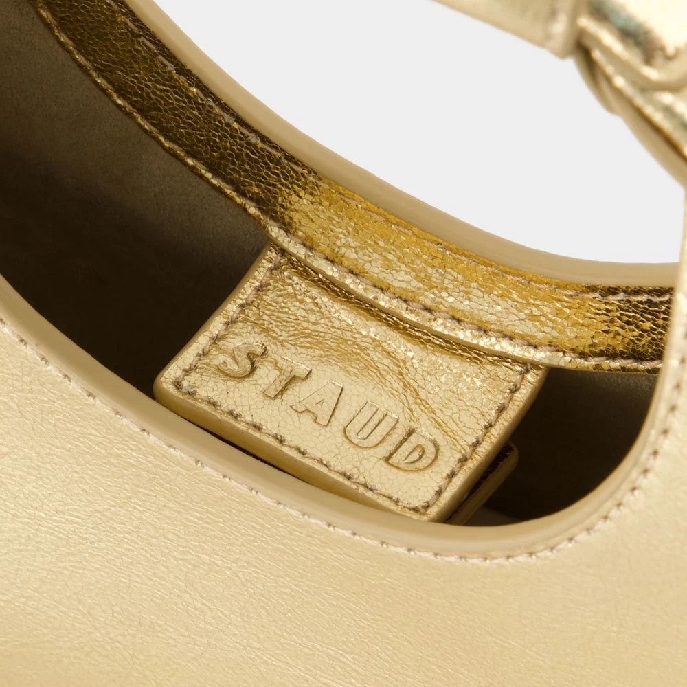 Staud Metallic Gouden Leren Schoudertas Yellow Dames