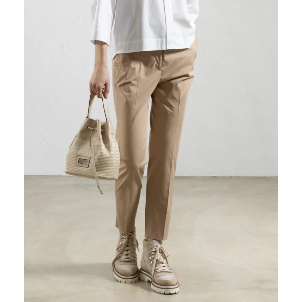 PESERICO Dubbele Technische Sigarettenbroek Beige Dames