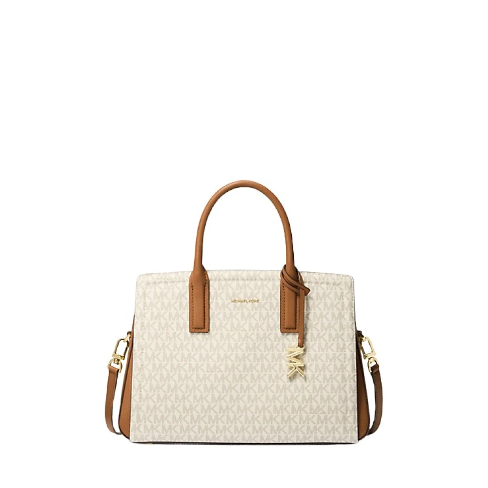Michael Kors Gestructureerde schoudertas met kenmerkend logo Beige Dames
