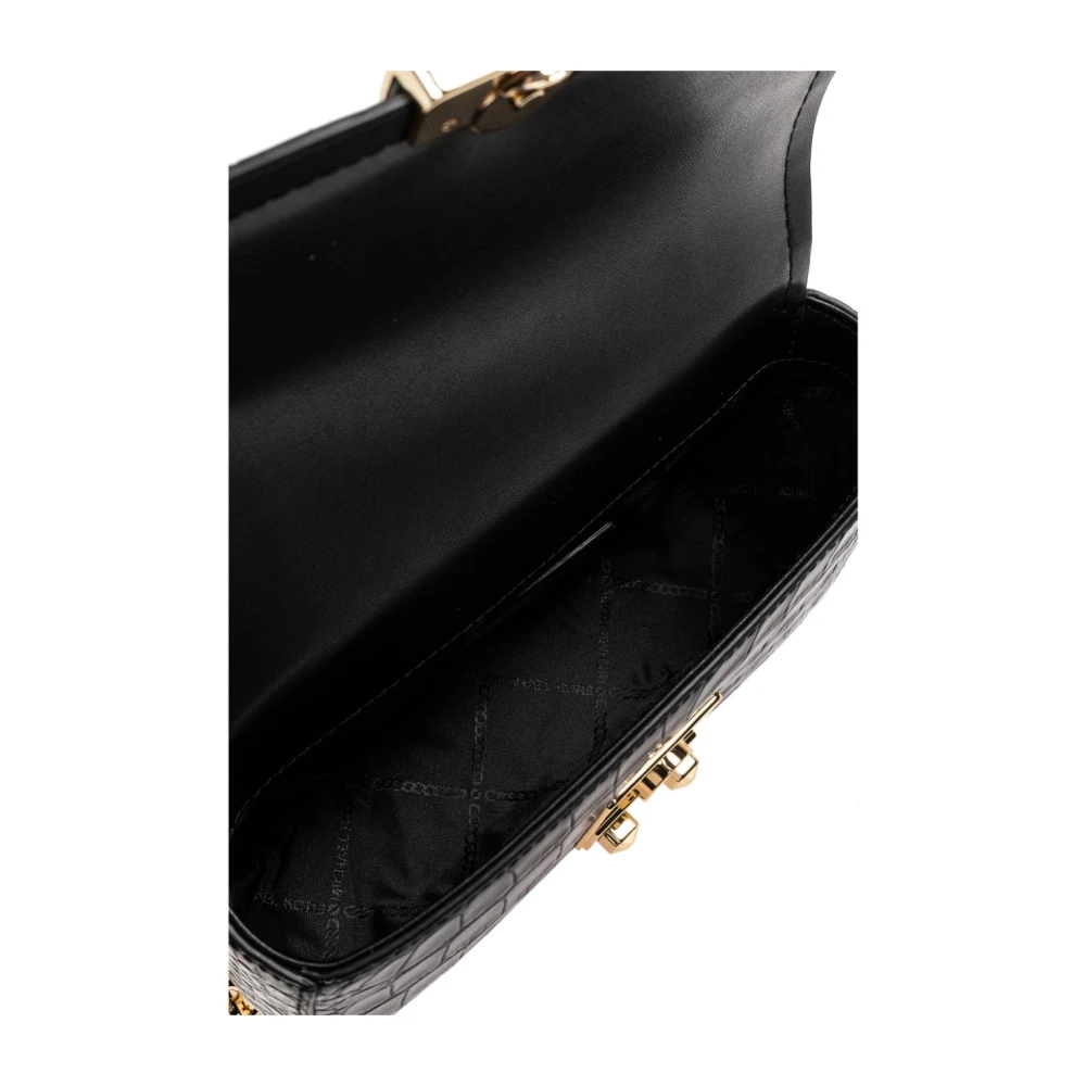 Michael Kors Zwarte leren schoudertas Black Dames