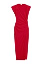 red-shoulder-padded-dress