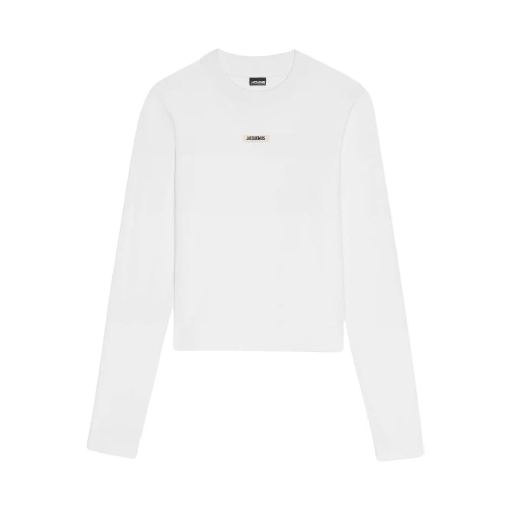 Jacquemus Lange Mouw Gros Grain T-Shirt White Dames
