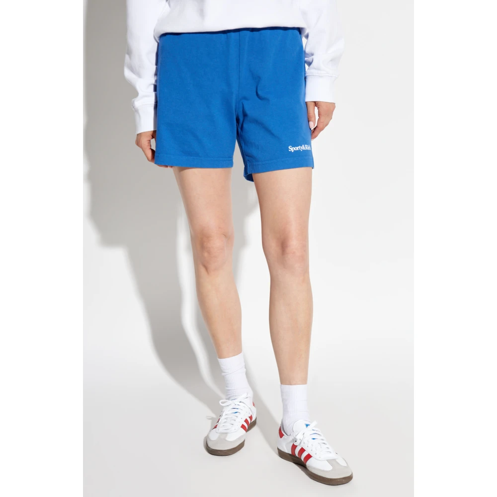 Sporty & Rich Katoenen shorts Blue Unisex
