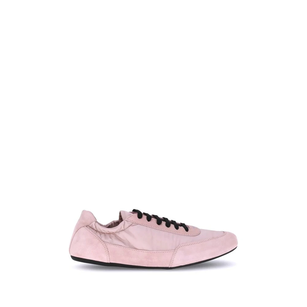 Prada Women's Pink Sneakers, 6 Uk, Iconic Logoed Trainers With Suede Details