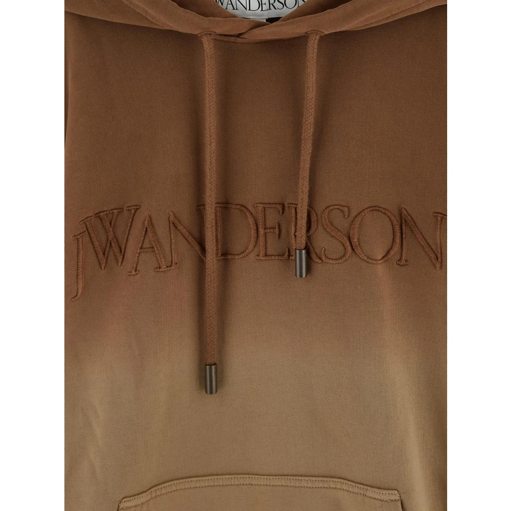 JW Anderson Katoenen Logo Hoodie Brown Dames