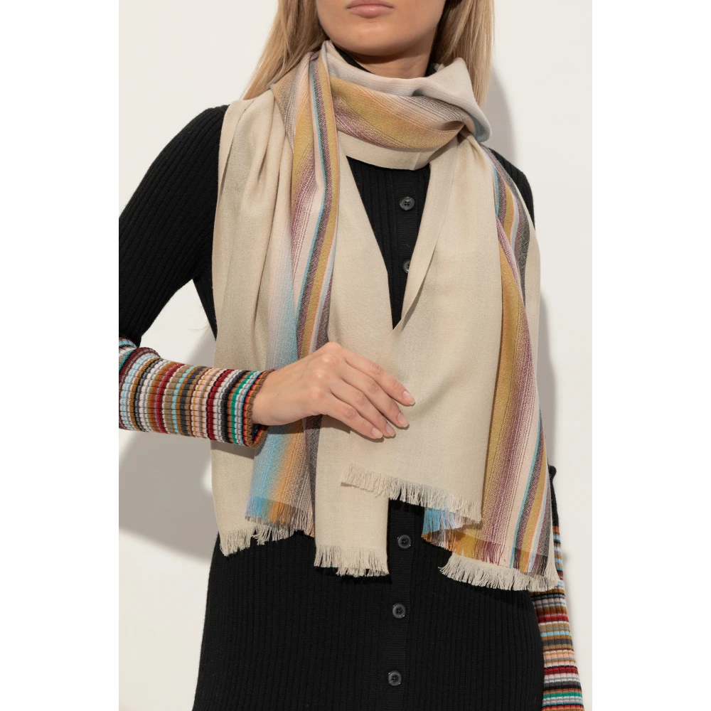 Paul Smith Sjaal met zijde-afwerking Beige Dames