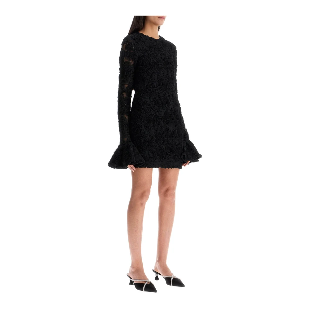 Rotate Birger Christensen Zwarte Mini-jurk met Bloemenprint Black Dames