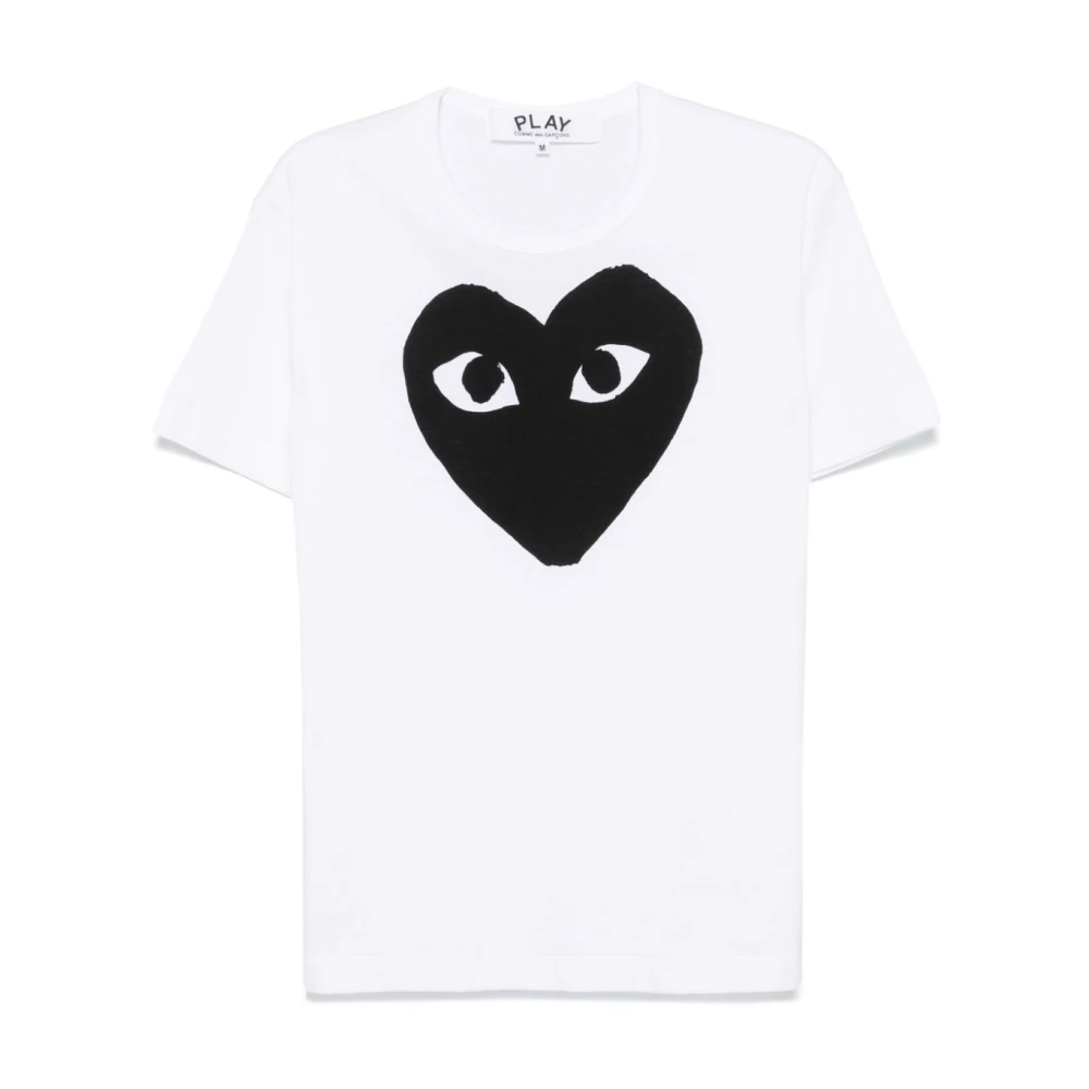 Comme des Garçons Play Hartprint Crew Neck T-shirt White Heren