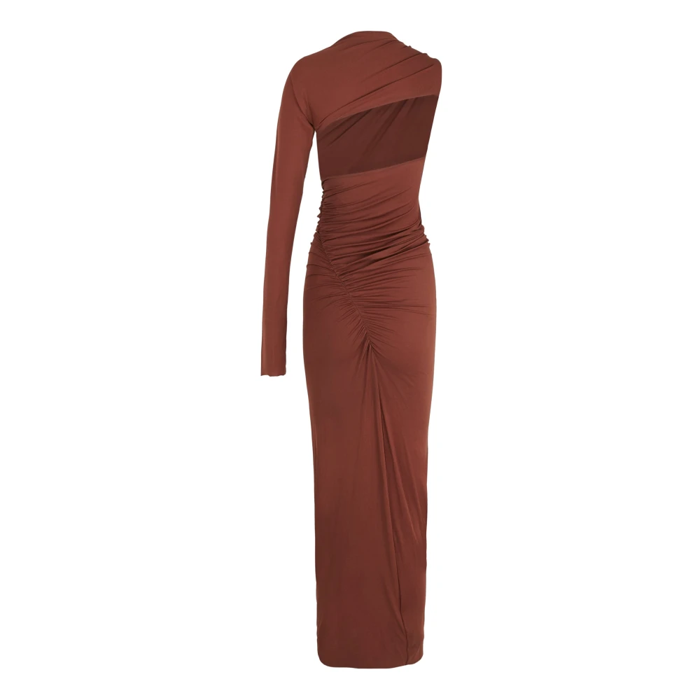 Cortana Asymmetrische Cupro Stretch Jurk Red Dames