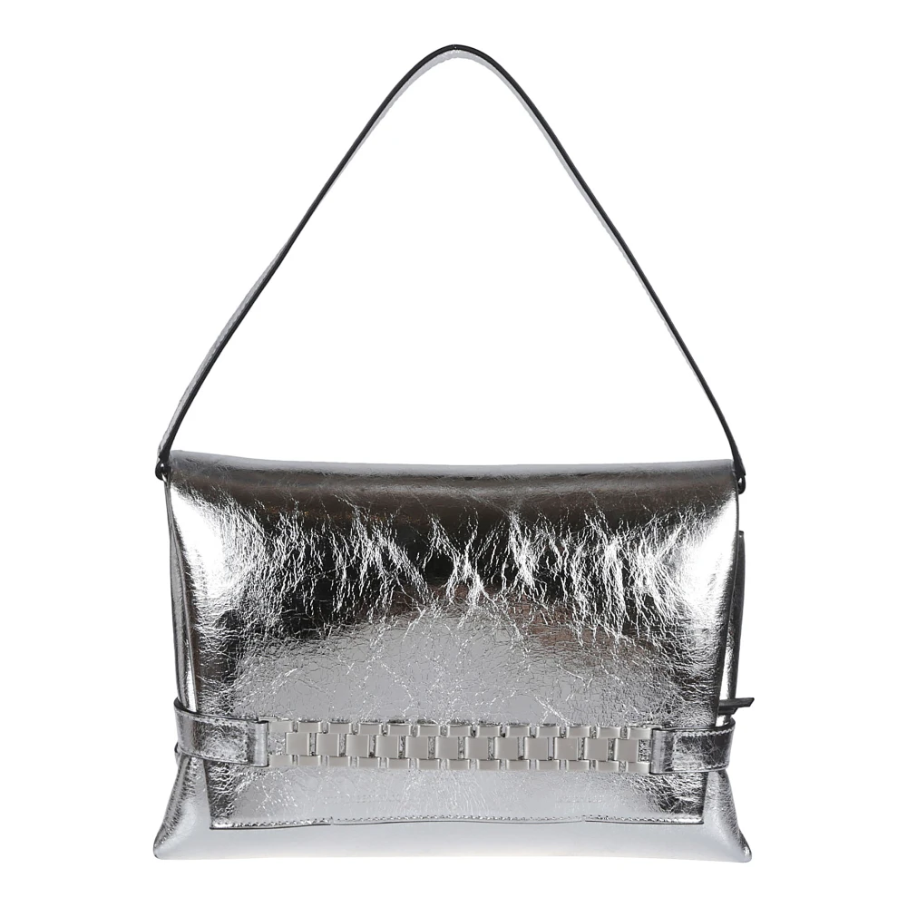 Victoria Beckham Ketting Pouch Tas in Geborstelde Stijl Gray Dames
