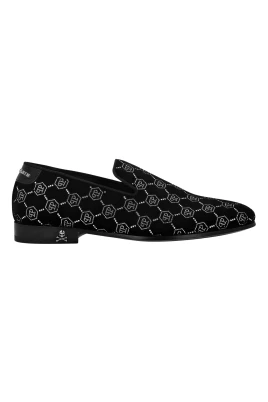 Velvet Loafers Strass Monogram