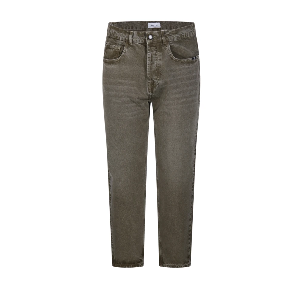 Amish Men's Brown Straight Fit Jeans, W34, Jeremiah Straight-Leg Jeans