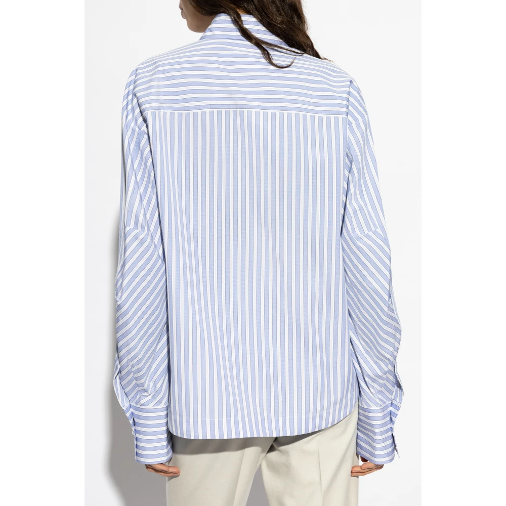 The Attico Shirt met streepjespatroon Blue Dames