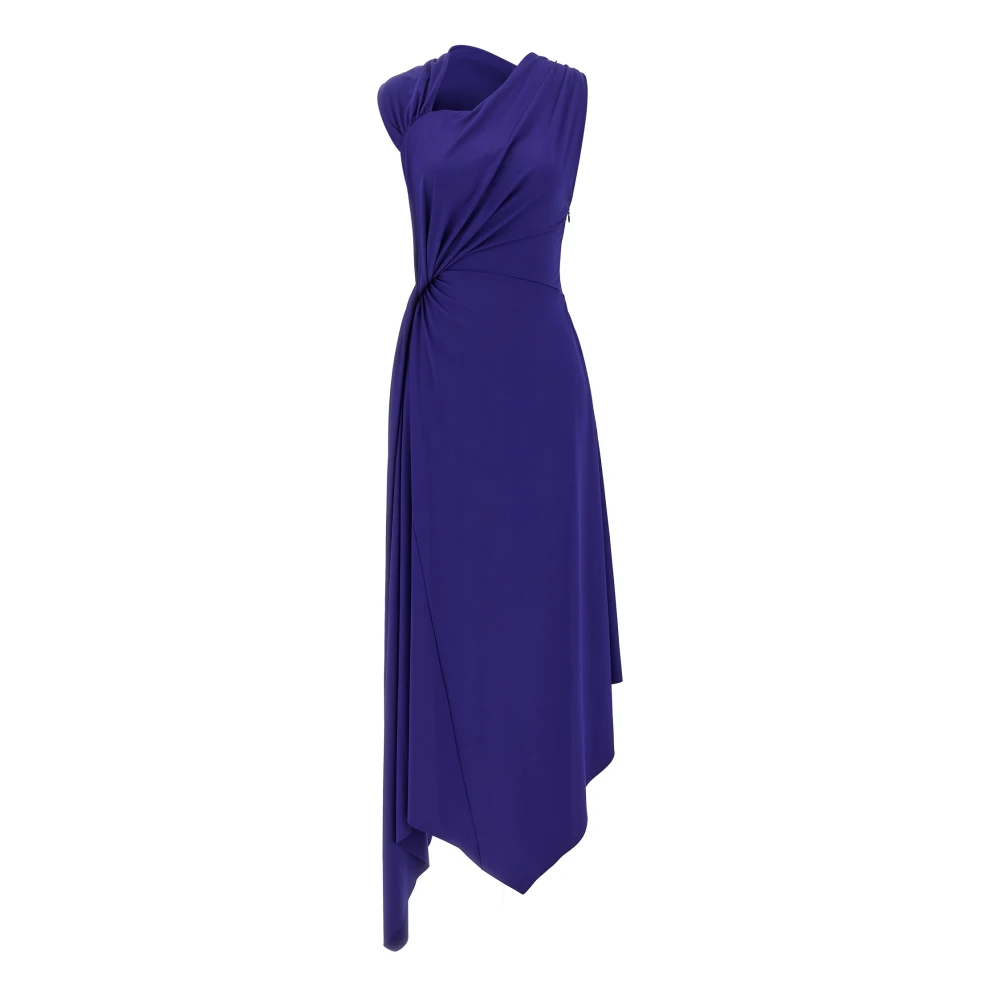 Victoria Beckham Women's Blue Fluid Drape Midi Dress