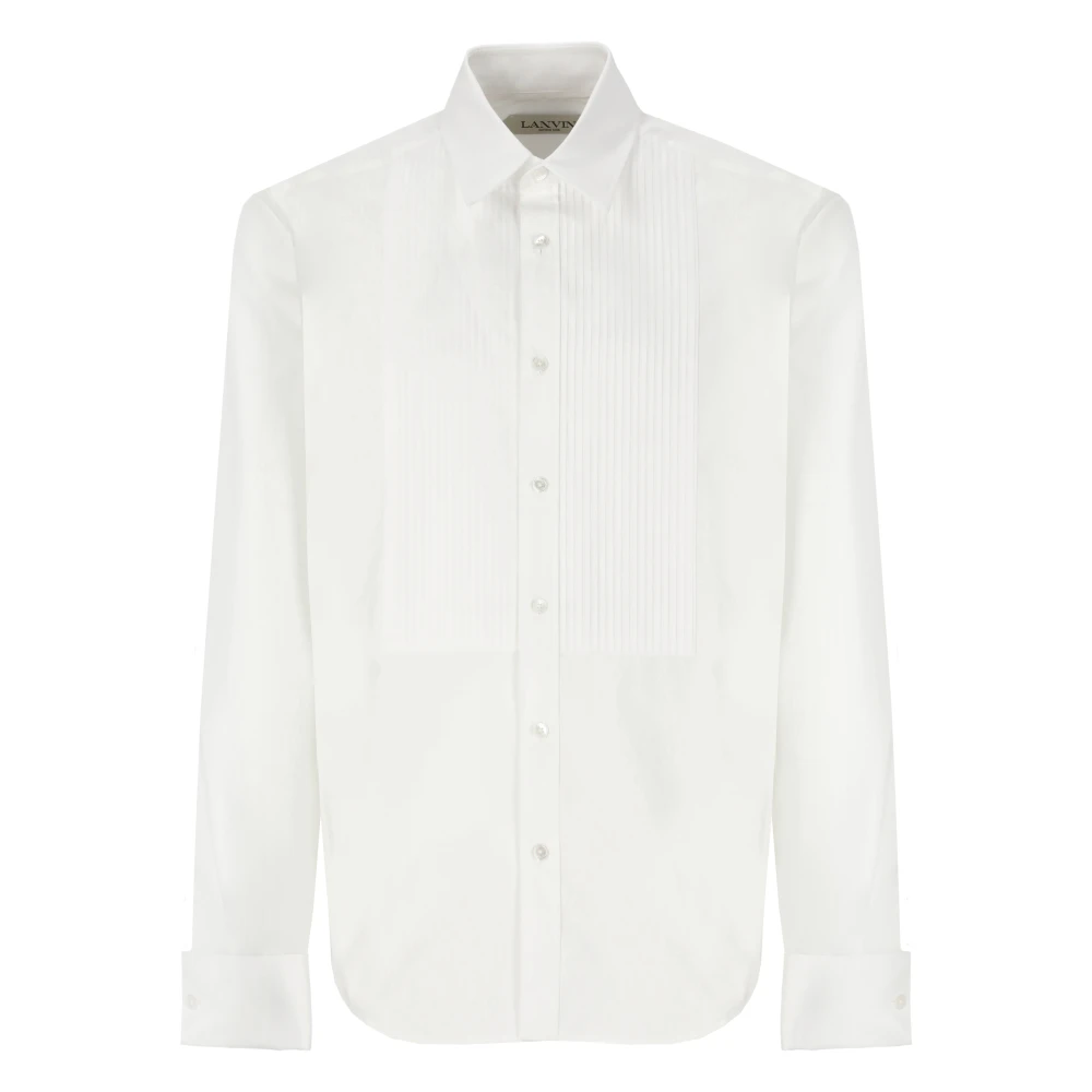 Lanvin Witte Katoenen Overhemd met Kraag White Heren