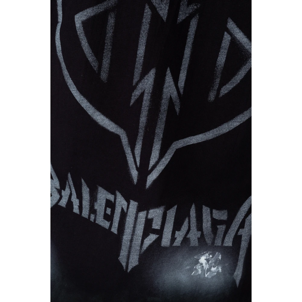 Balenciaga Casual katoenen T-shirt voor mannen Black Heren