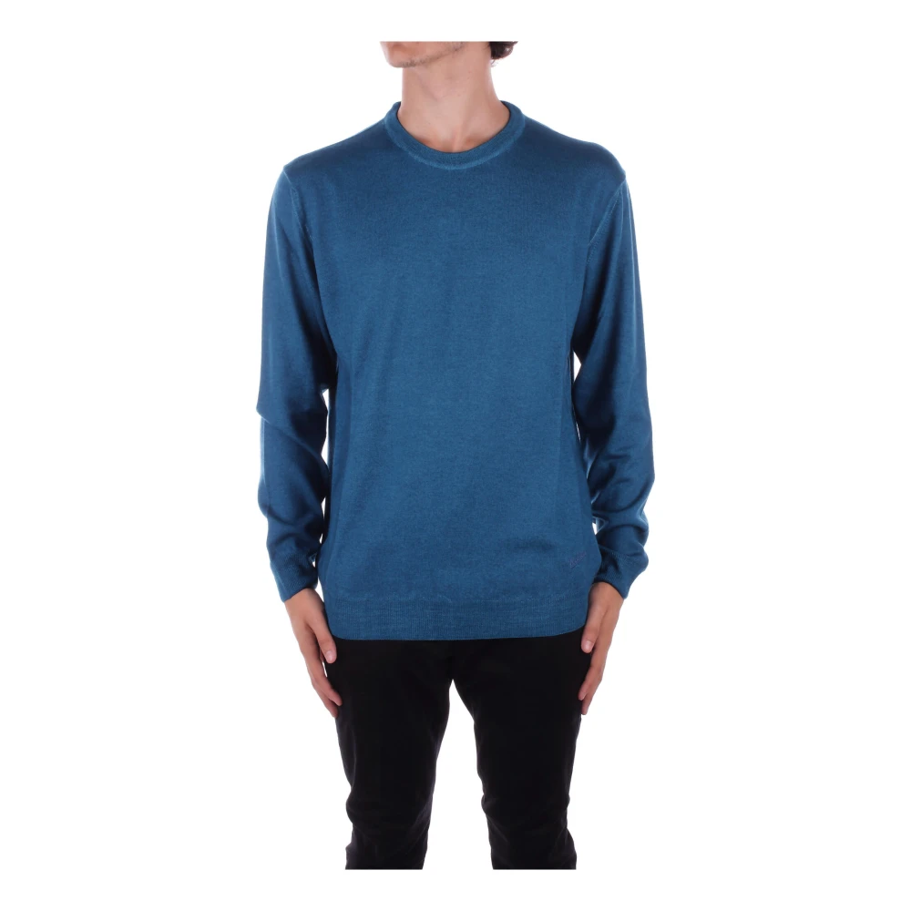 Woolrich Turquoise Logo Front Sweater Blue Heren