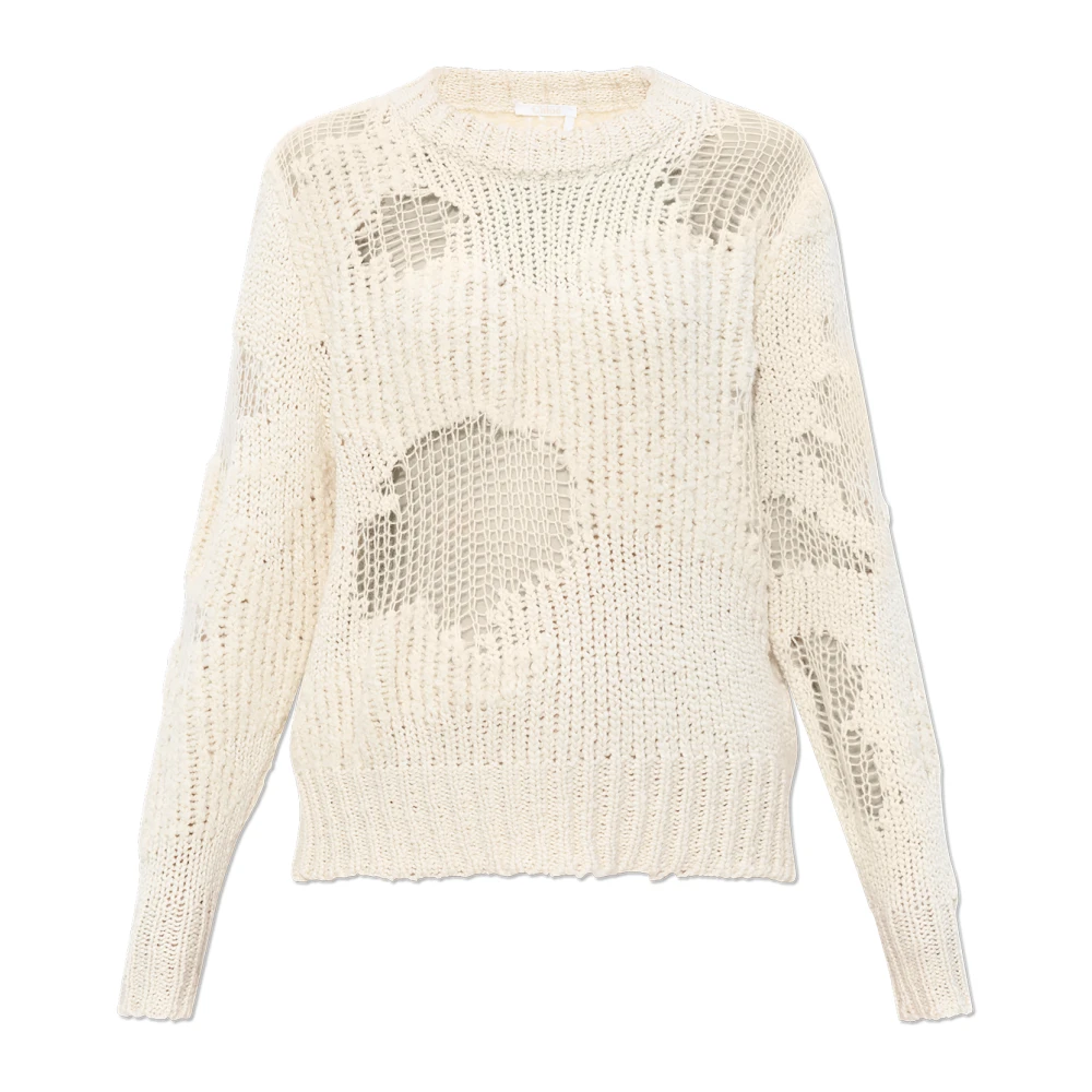 Chloé Women's Beige Jumper With Distinctive Knit - Xs - Knitwear
