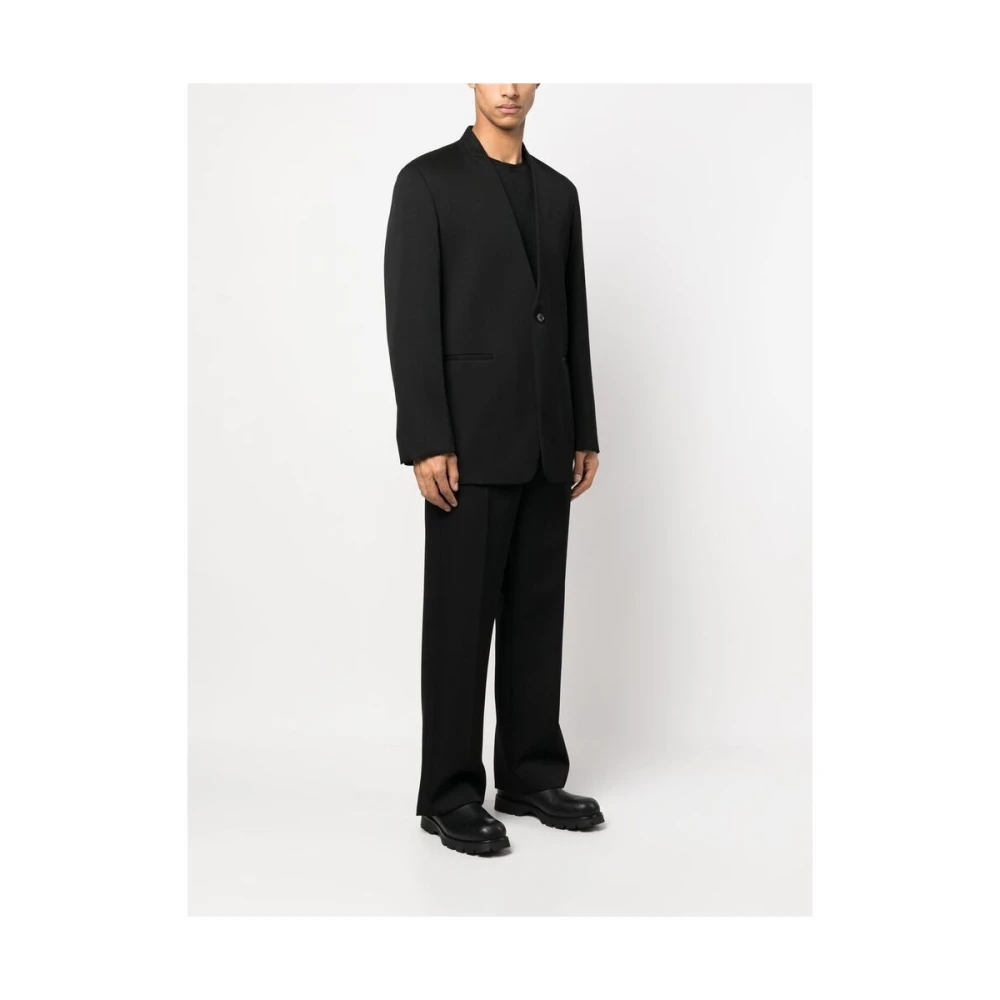 Jil Sander Zwart wol-katoenen jas en broek Black Heren