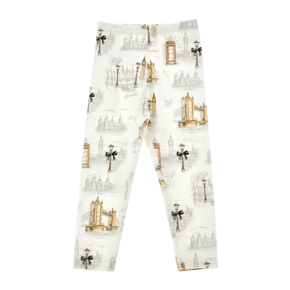 Monnalisa Girls White Leggings - Leggings - 4 Y - Kids