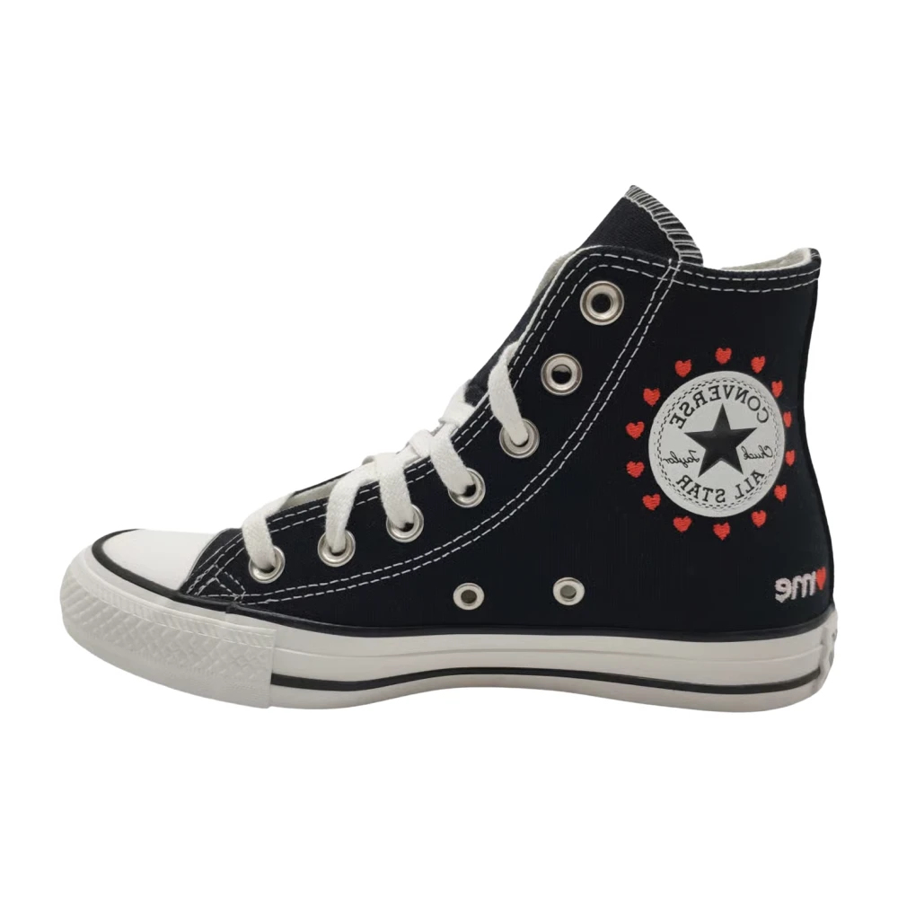 Converse Geborduurde Hearts High Top Sneakers Heren Schoenen Grijs