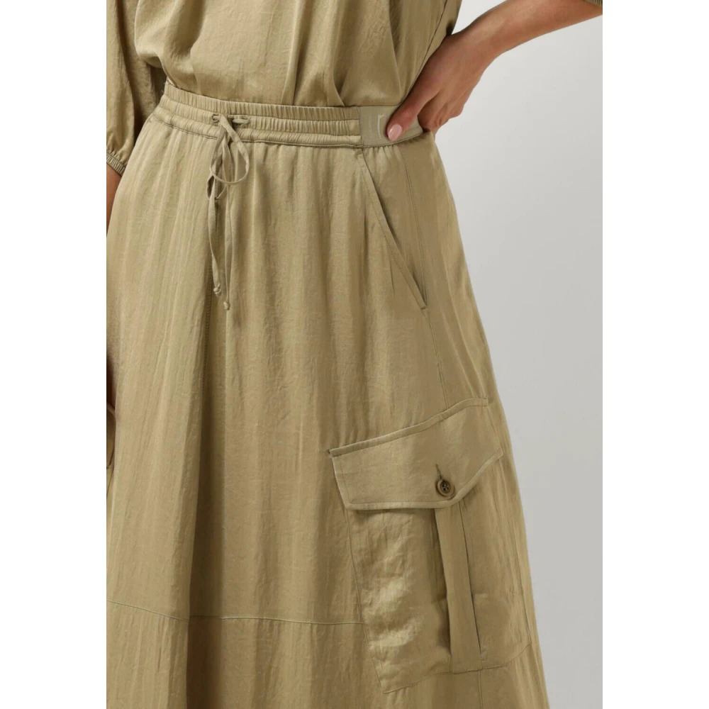 Summum Woman Groene Zijdezachte Midi Rok Green Dames