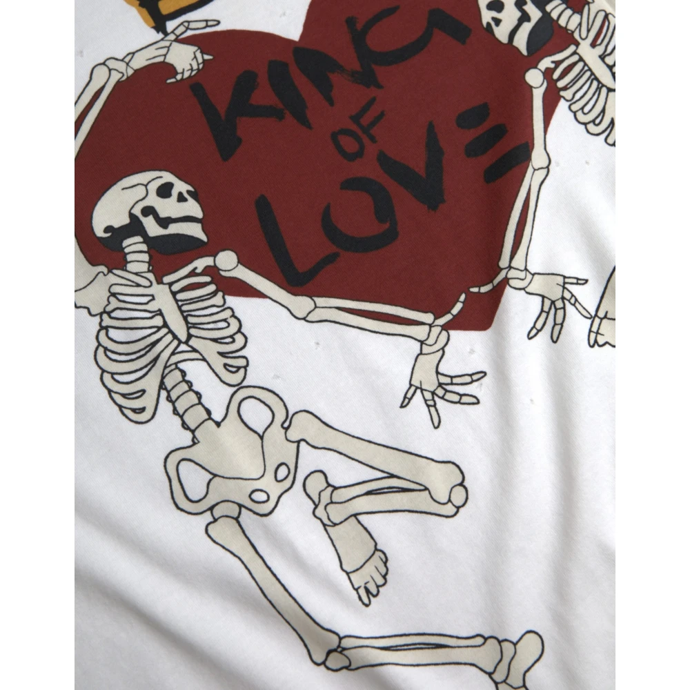Dolce & Gabbana Witte King of Love Katoenen T-Shirt White Heren