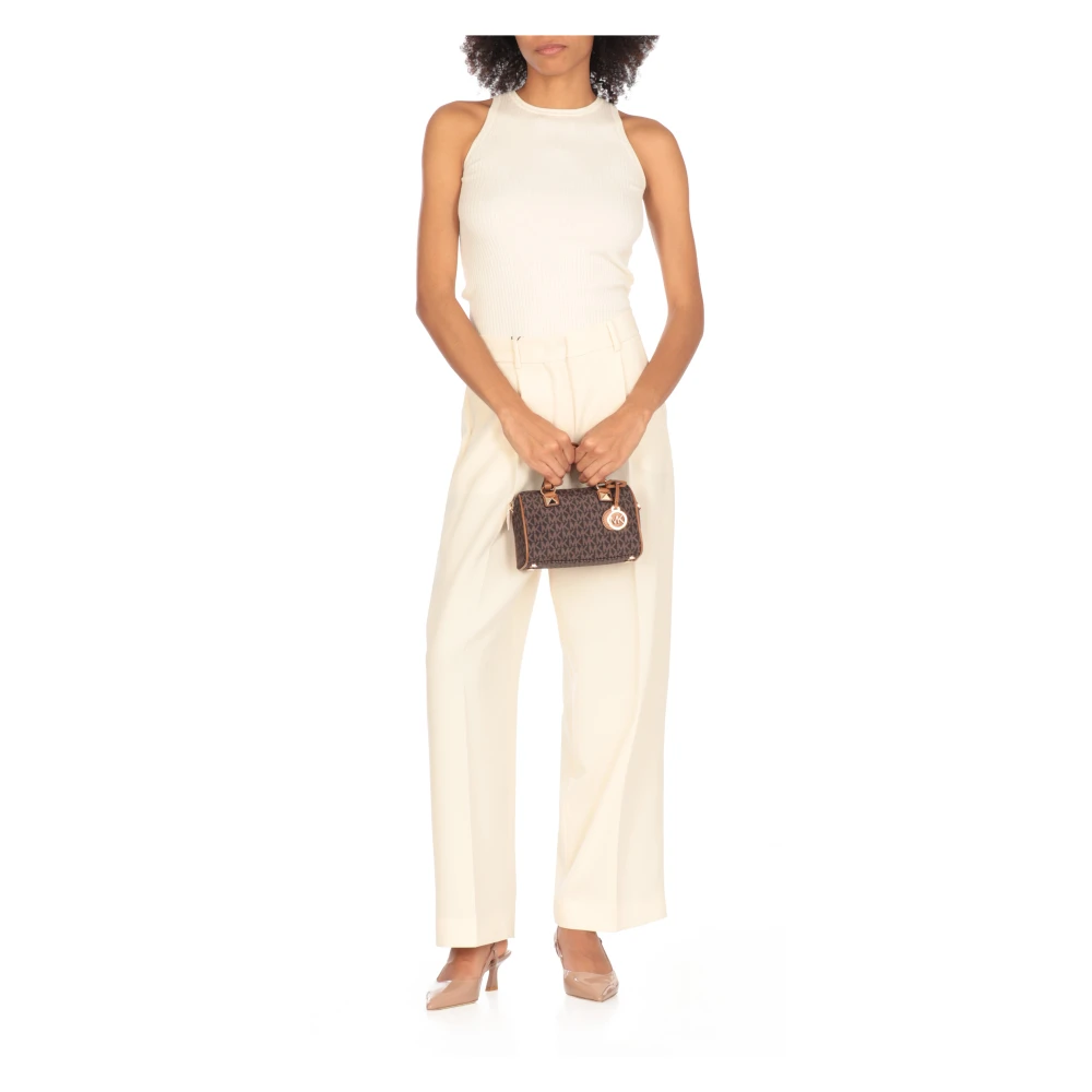 Michael Kors Bruine Stoffen Handtas met Monogram Brown Dames